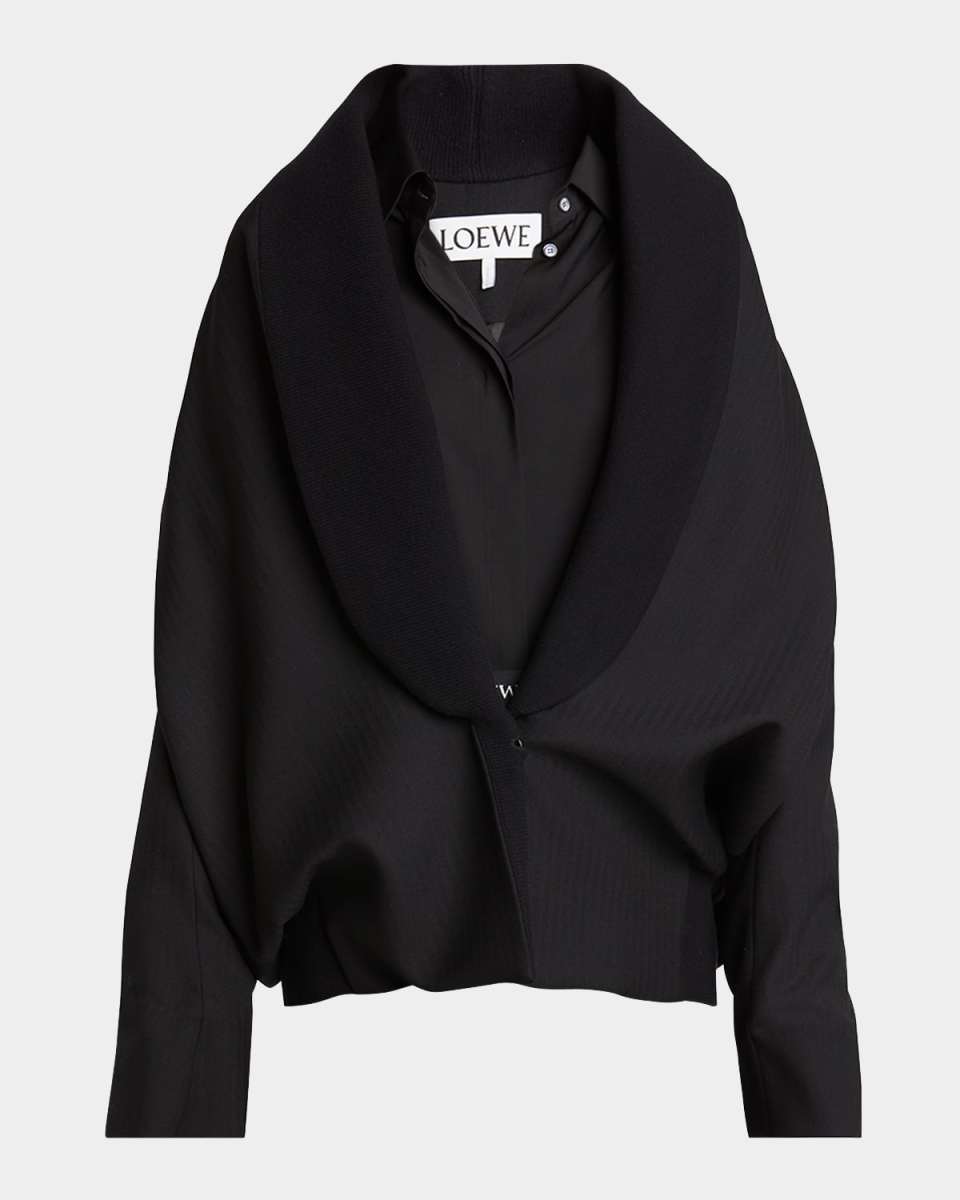Layered Bomber Jacket with Logo Detail